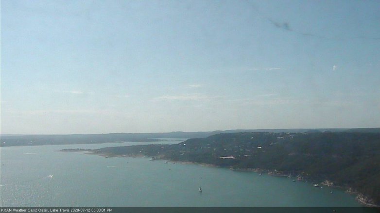 Lake Travis webcam, July 12, 2020 5:00 PM CT
