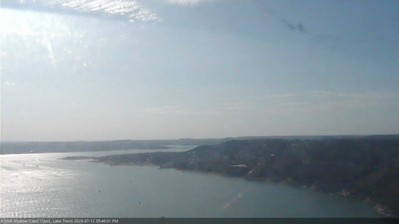 Lake Travis webcam, July 12, 2020 5:45 PM CT