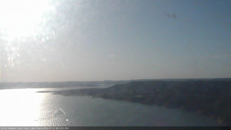Lake Travis webcam, July 12, 2020 6:25 PM CT