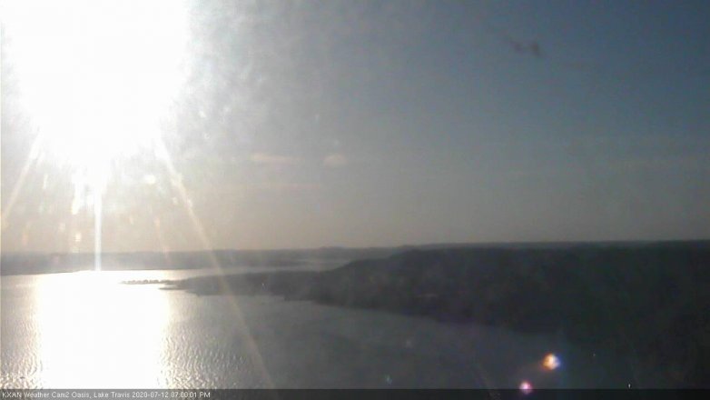 Lake Travis webcam, July 12, 2020 7:00 PM CT
