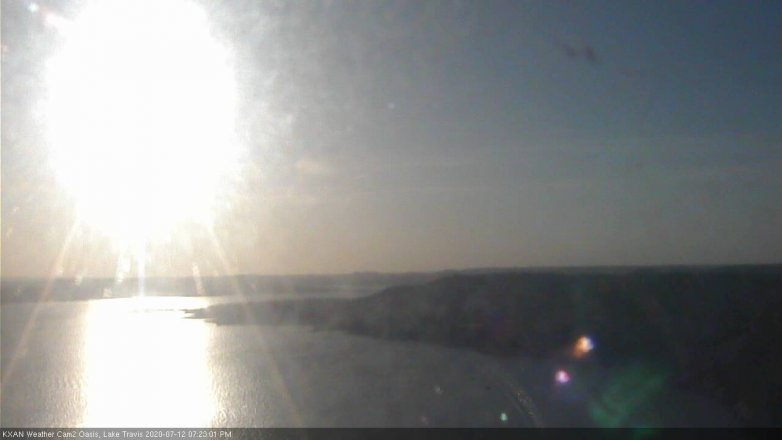 Lake Travis webcam, July 12, 2020 7:25 PM CT