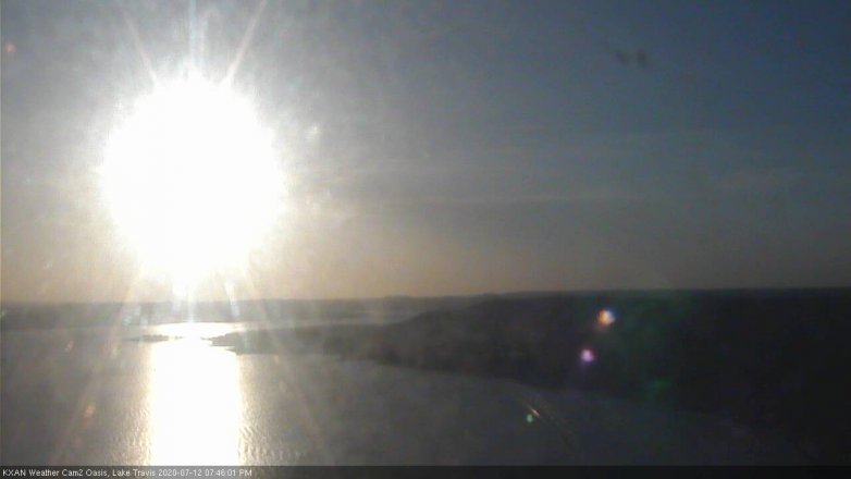 Lake Travis webcam, July 12, 2020 7:45 PM CT