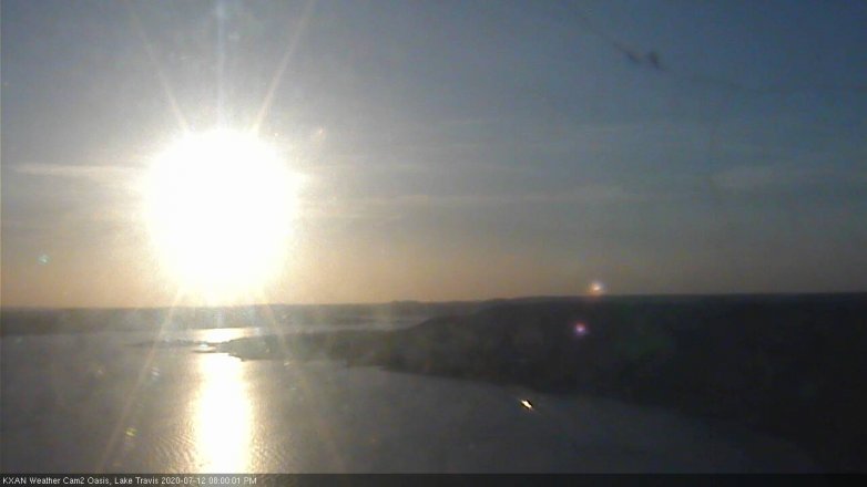 Lake Travis webcam, July 12, 2020 8:00 PM CT