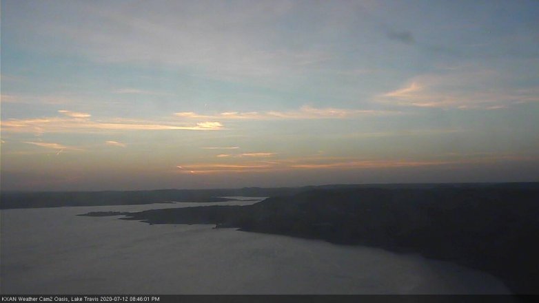 Lake Travis webcam, July 12, 2020 8:45 PM CT