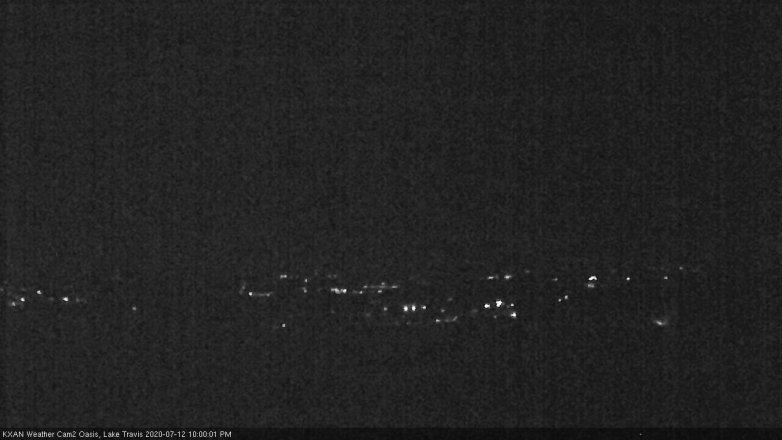 Lake Travis webcam, July 12, 2020 10:00 PM CT