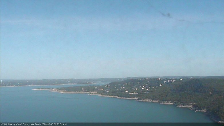Lake Travis webcam, July 13, 2020 9:25 AM CT