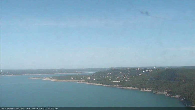 Lake Travis webcam, July 13, 2020 9:45 AM CT