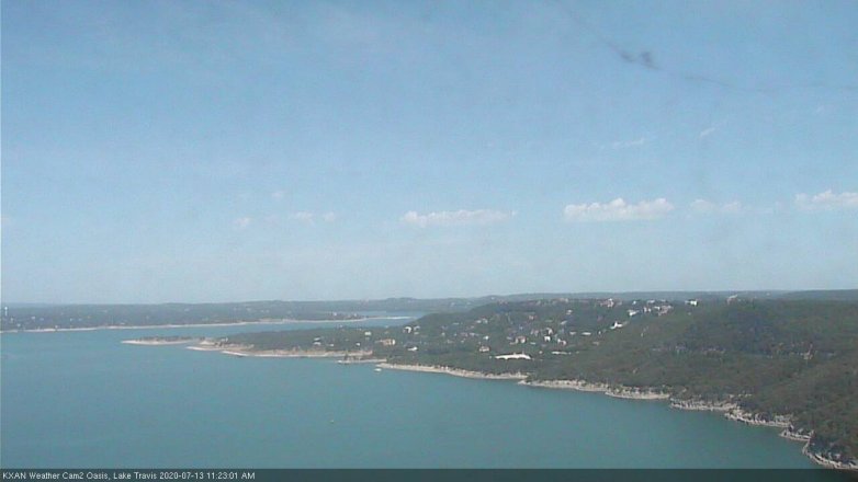 Lake Travis webcam, July 13, 2020 11:25 AM CT