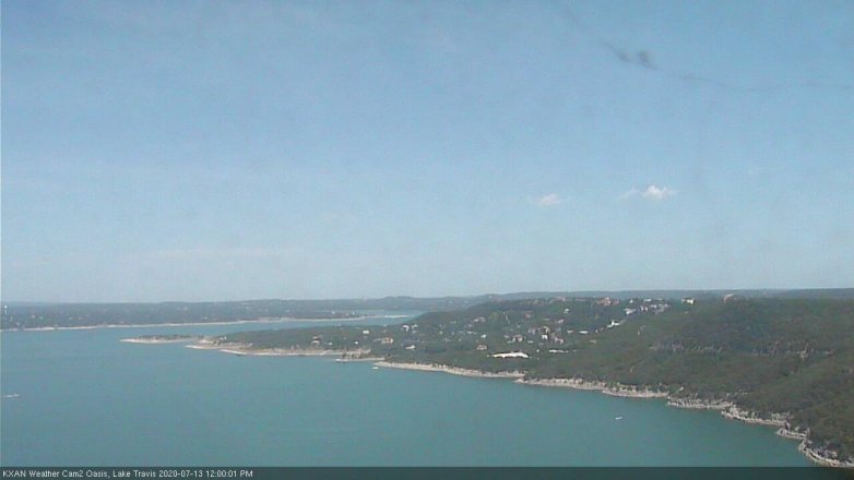 Lake Travis webcam, July 13, 2020 12:00 PM CT