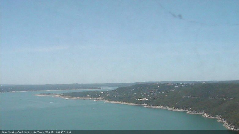 Lake Travis webcam, July 13, 2020 1:45 PM CT