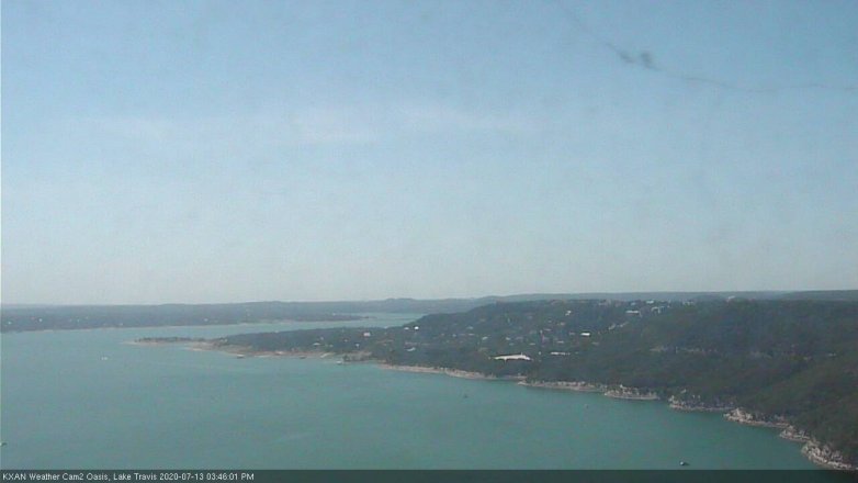 Lake Travis webcam, July 13, 2020 3:45 PM CT