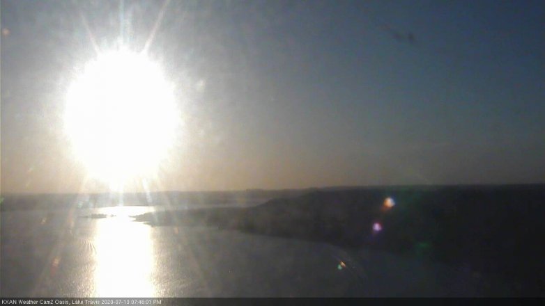 Lake Travis webcam, July 13, 2020 7:45 PM CT
