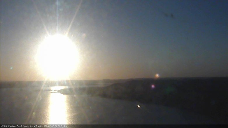 Lake Travis webcam, July 13, 2020 8:00 PM CT
