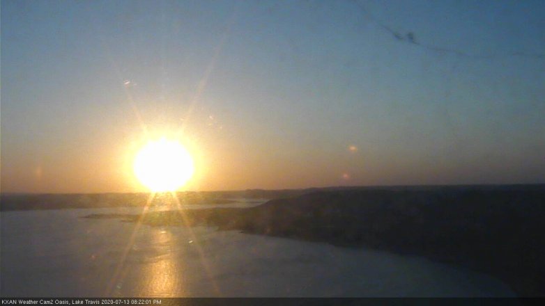 Lake Travis webcam, July 13, 2020 8:25 PM CT