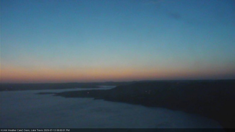 Lake Travis webcam, July 13, 2020 9:00 PM CT