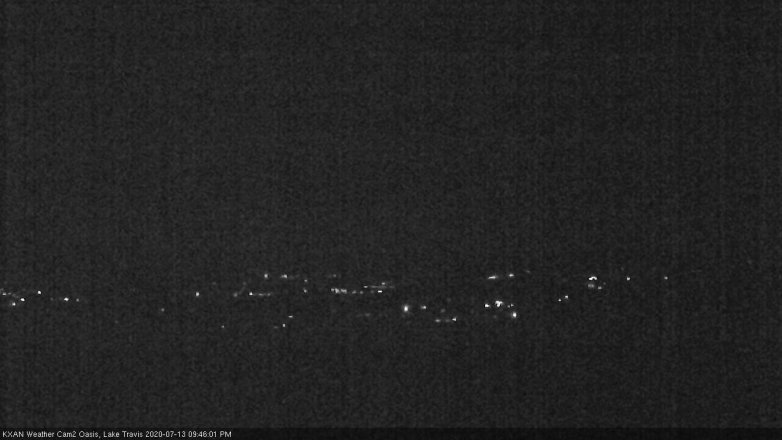 Lake Travis webcam, July 13, 2020 9:45 PM CT