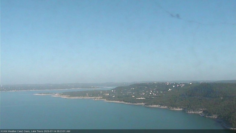 Lake Travis webcam, July 14, 2020 9:25 AM CT