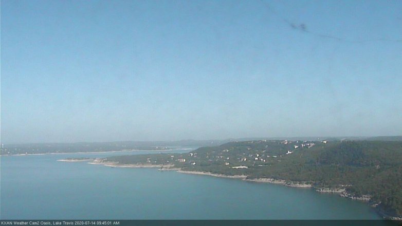 Lake Travis webcam, July 14, 2020 9:45 AM CT