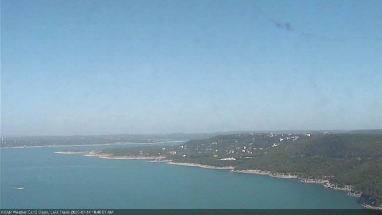 Lake Travis webcam, July 14, 2020 10:45 AM CT
