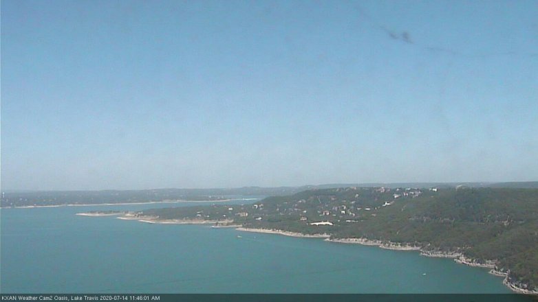 Lake Travis webcam, July 14, 2020 11:45 AM CT
