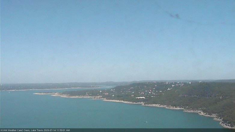 Lake Travis webcam, July 14, 2020 12:00 PM CT
