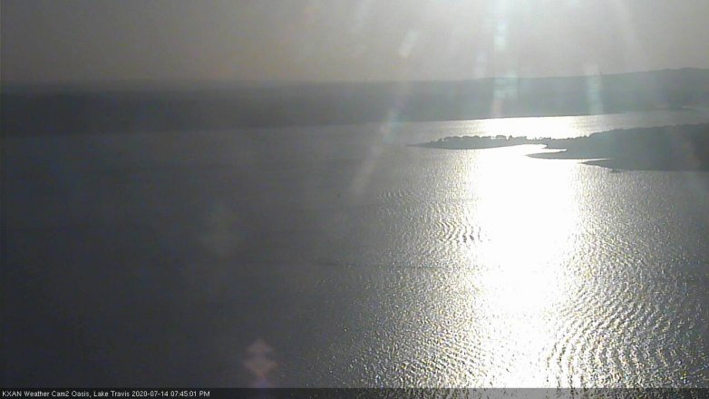 Lake Travis webcam, July 14, 2020 7:45 PM CT