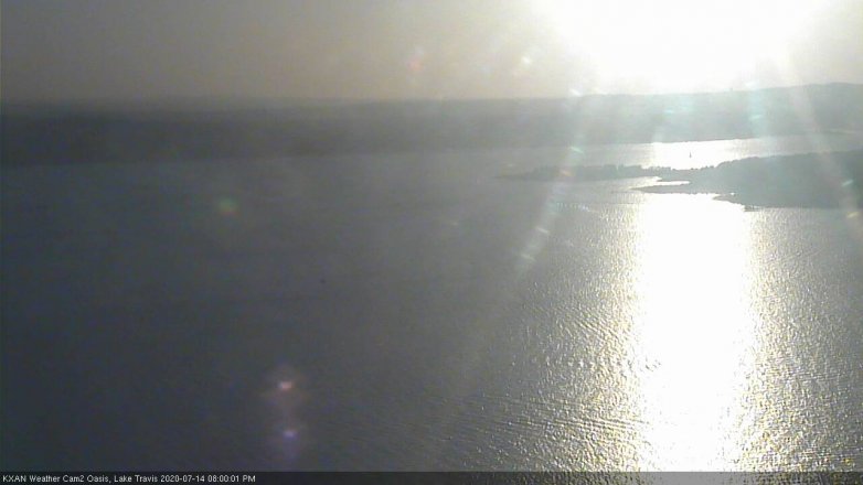 Lake Travis webcam, July 14, 2020 8:00 PM CT