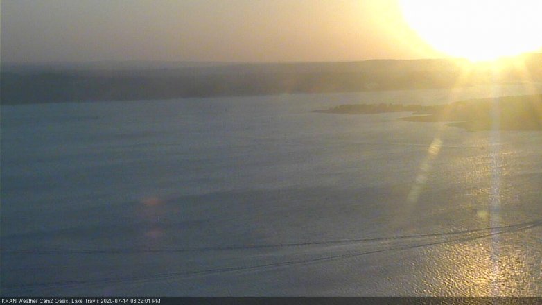 Lake Travis webcam, July 14, 2020 8:25 PM CT