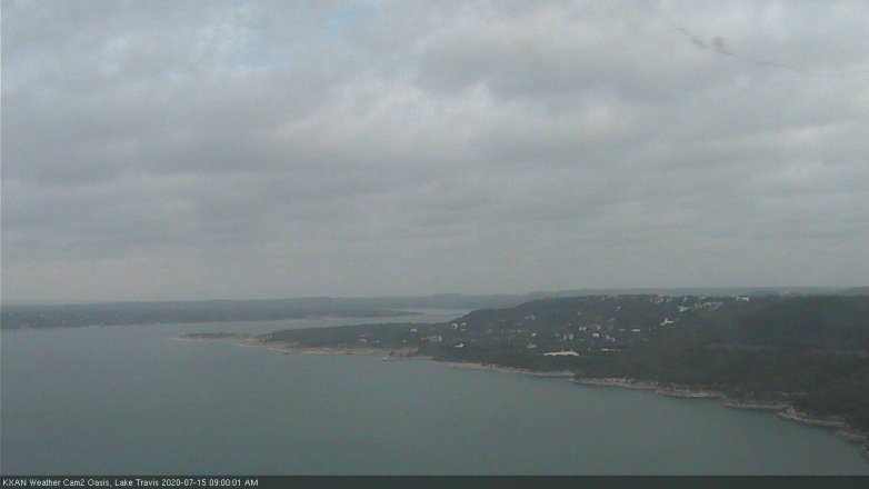 Lake Travis webcam, July 15, 2020 9:00 AM CT