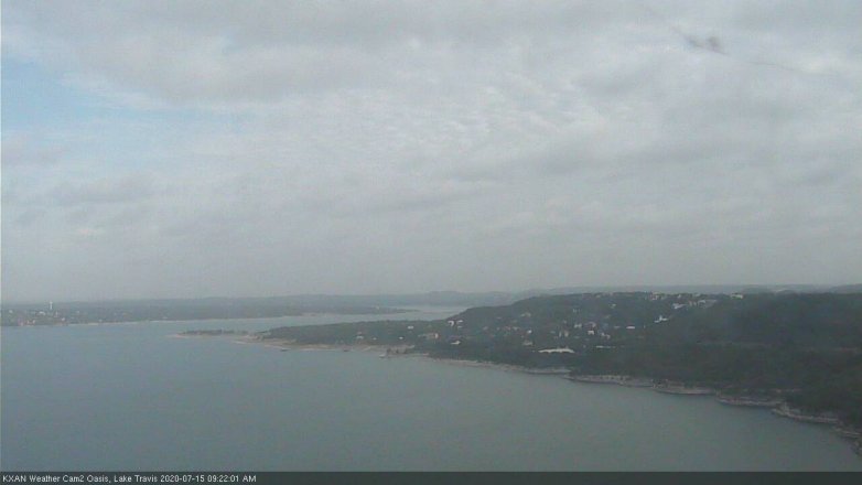 Lake Travis webcam, July 15, 2020 9:25 AM CT