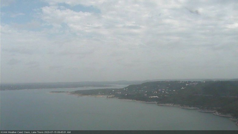 Lake Travis webcam, July 15, 2020 9:45 AM CT