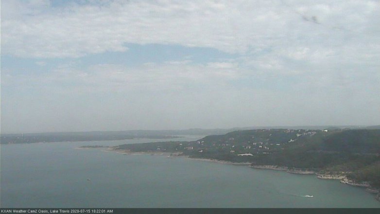 Lake Travis webcam, July 15, 2020 10:25 AM CT