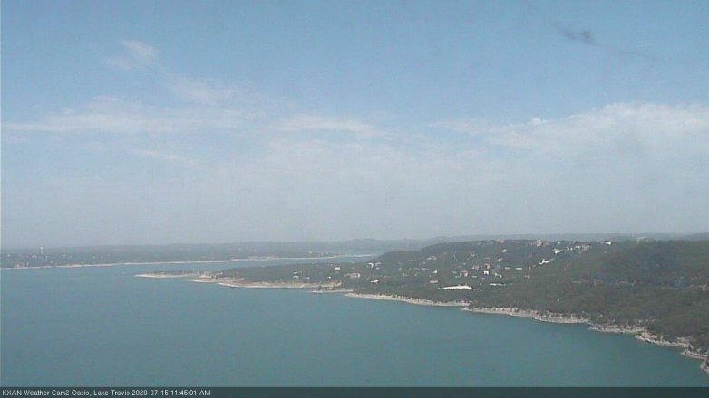 Lake Travis webcam, July 15, 2020 11:45 AM CT