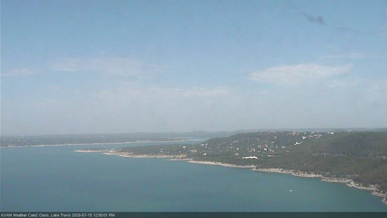 Lake Travis webcam, July 15, 2020 12:00 PM CT