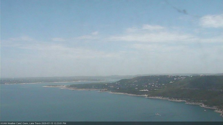 Lake Travis webcam, July 15, 2020 12:25 PM CT