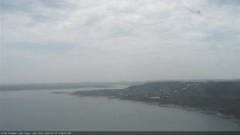 Lake Travis webcam, July 15, 2020 12:45 PM CT