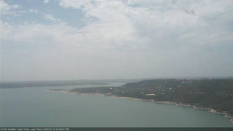 Lake Travis webcam, July 15, 2020 2:45 PM CT