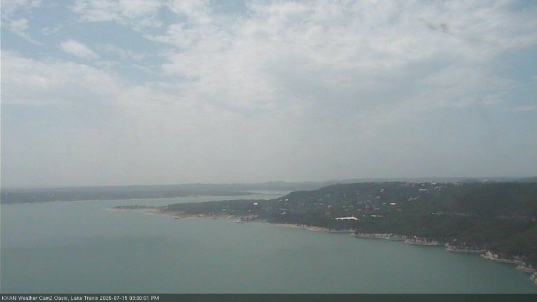 Lake Travis webcam, July 15, 2020 3:00 PM CT