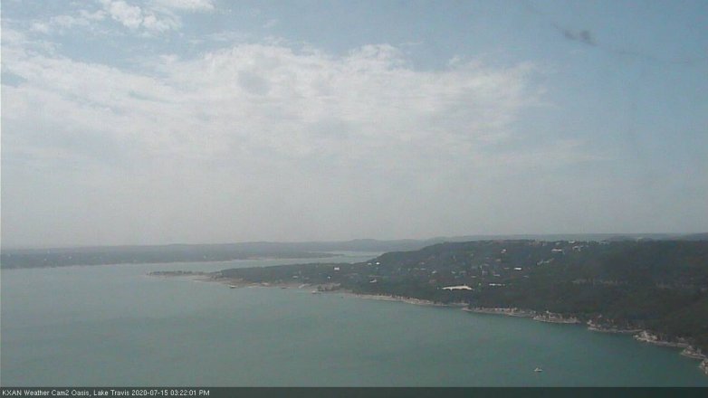 Lake Travis webcam, July 15, 2020 3:25 PM CT