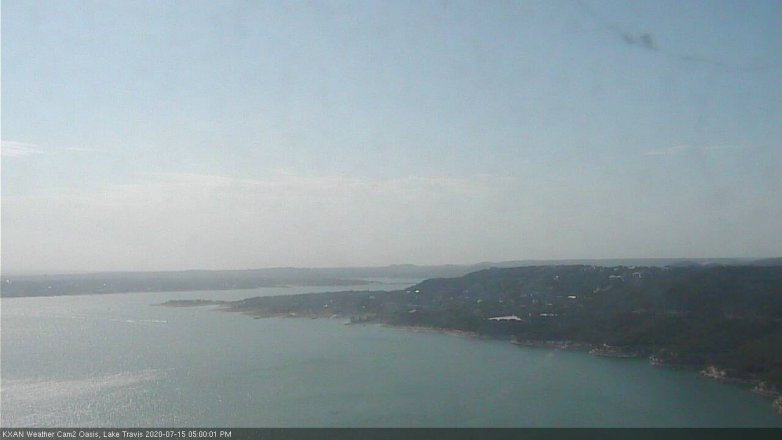 Lake Travis webcam, July 15, 2020 5:00 PM CT