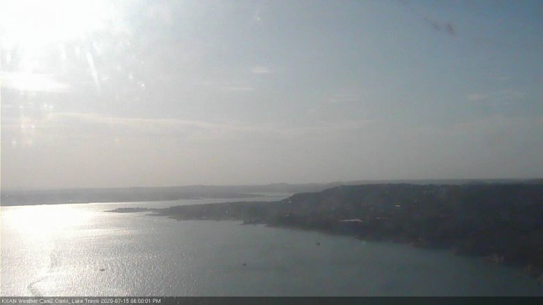 Lake Travis webcam, July 15, 2020 6:00 PM CT