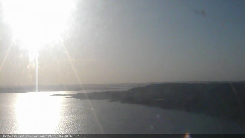 Lake Travis webcam, July 15, 2020 6:45 PM CT