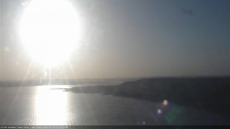 Lake Travis webcam, July 15, 2020 7:25 PM CT