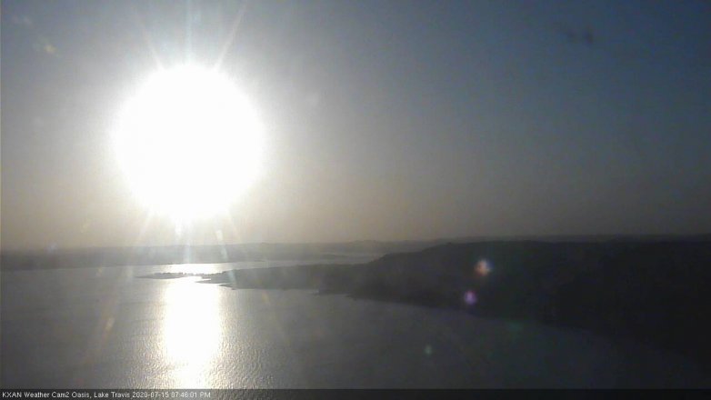 Lake Travis webcam, July 15, 2020 7:45 PM CT
