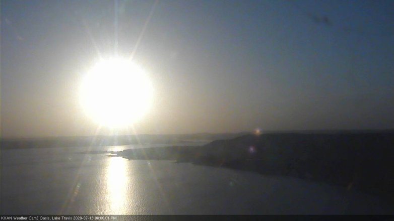 Lake Travis webcam, July 15, 2020 8:00 PM CT