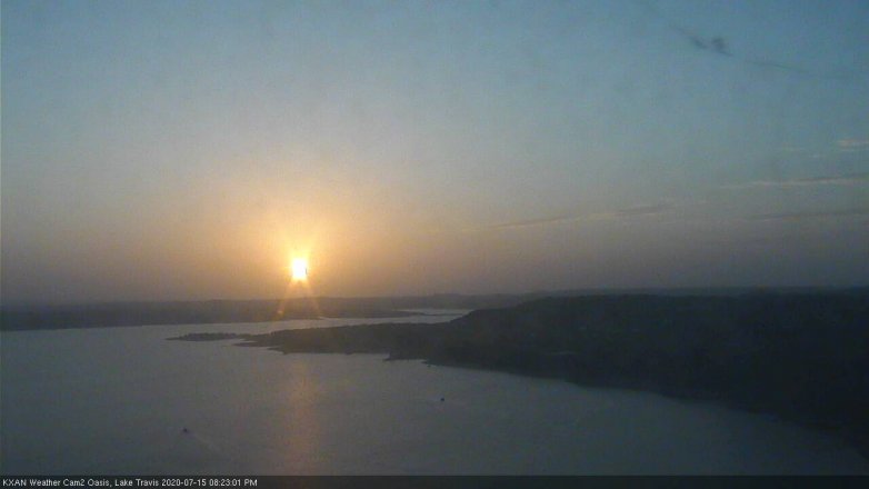 Lake Travis webcam, July 15, 2020 8:25 PM CT