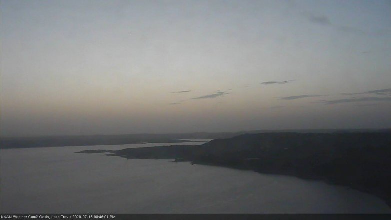 Lake Travis webcam, July 15, 2020 8:45 PM CT