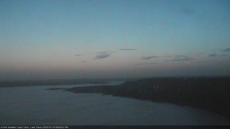 Lake Travis webcam, July 15, 2020 9:00 PM CT