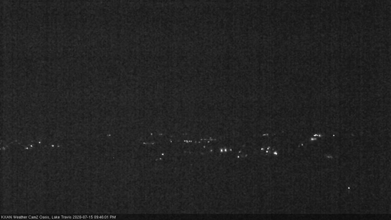 Lake Travis webcam, July 15, 2020 9:45 PM CT