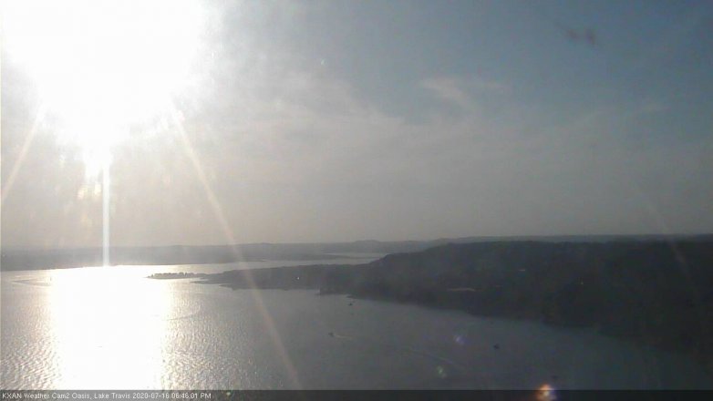 Lake Travis webcam, July 16, 2020 6:45 PM CT